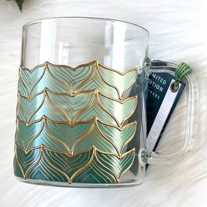 Starbucks 50th Anniversary Mermaid Tail Glass Cup